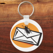 Black Beetle Insect on Envelope Sleutelhanger (Voorkant)