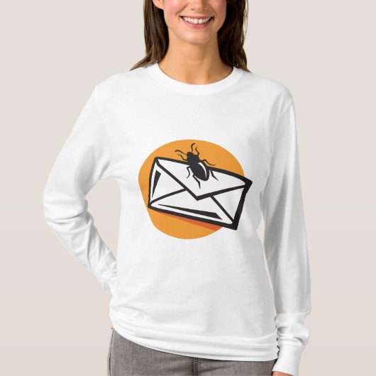 Black Beetle Insect on Envelope T-shirt (Voorkant)