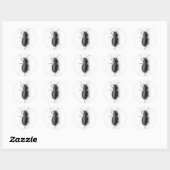 Black Beetle Ronde Sticker (Vel)
