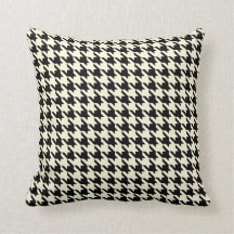 Black Beige Cream Pied De Poule Houndstooth