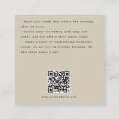 Black & Beige Logo Tattoo Nazorg Instructies Vierkante Visitekaartje (Achterkant)