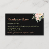 Black Beige Maid Cleaning Service Housekeeping Visitekaartje (Achterkant)