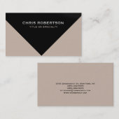 Black Beige Modern Simple Plain Visitekaartje (Voorkant / Achterkant)