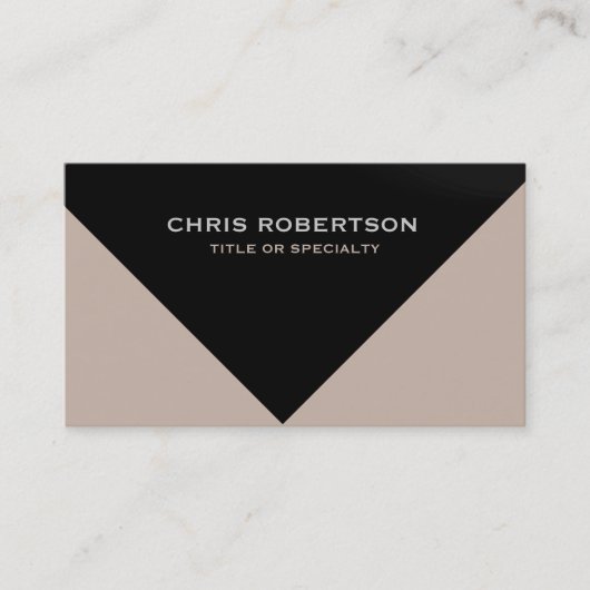 Black Beige Modern Simple Plain Visitekaartje (Voorkant)
