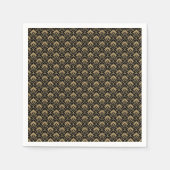 Black beige seamless vintage damask pattern servet (Voorkant)