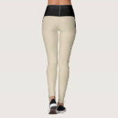 Black Beige Stripes Pattern Leggings (Achterkant)