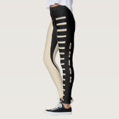 Black Beige Stripes Pattern Leggings (Links)
