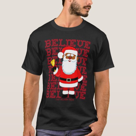 Black Believe Santa Claus Christmas African Americ T-shirt (Voorkant)