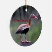 Black Bellied Whistling Duck, Vrolijk Kerstfeest Keramisch Ornament (Rechts)