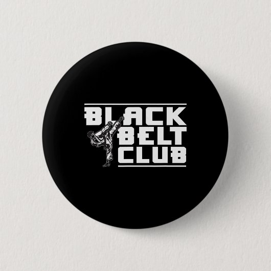 Black Belt Club - Karate Black Belt Ronde Button 5,7 Cm (Voorkant)