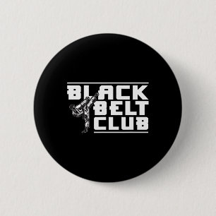 Black Belt Club - Karate Zwarte Band Ronde Button 5,7 Cm