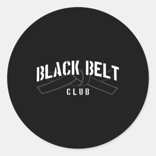 Black Belt Club Ronde Sticker (Voorkant)