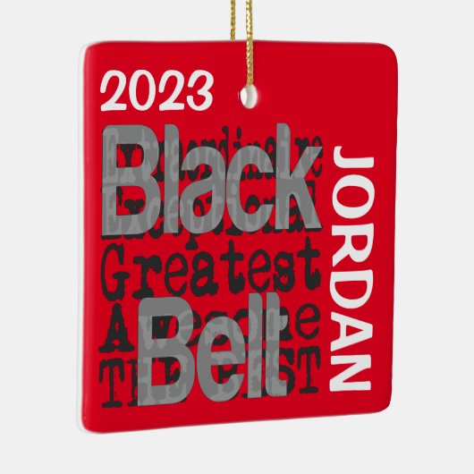 Black Belt Extraordinaire CUSTOM Keramisch Ornament (Rechts)