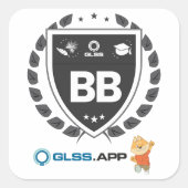 Black Belt Gecertificeerd - GLSS.app Vierkante Sticker (Voorkant)
