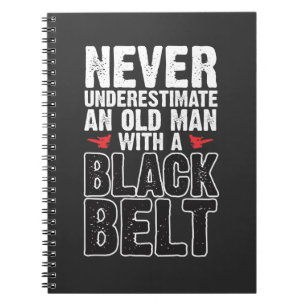 Black Belt Gift Idea - Funny Karate Old Man Notitieboek