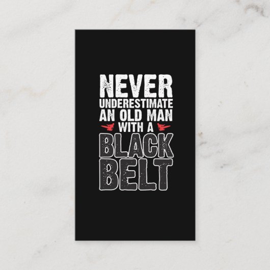 Black Belt Gift Idea - Funny Karate Old Man Visitekaartje (Voorkant)