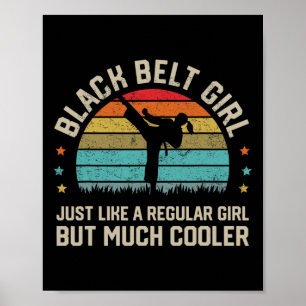 Black Belt Girl Karate Jiu Jitsu Taekwondo Martial Poster