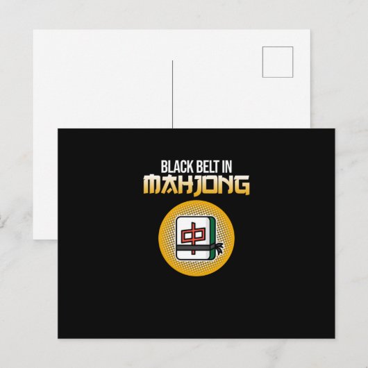 Black Belt in Mahjong Game Mahjong Player Games Briefkaart (Voorkant / Achterkant)