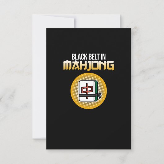 Black Belt in Mahjong Game Mahjong Player Games RSVP Kaartje (Voorkant)