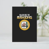 Black Belt in Mahjong Game Mahjong Player Games RSVP Kaartje (Staand voorkant)