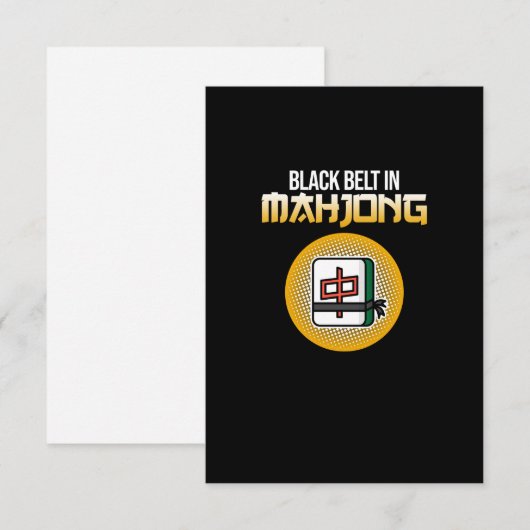 Black Belt in Mahjong Game Mahjong Player Games RSVP Kaartje (Voorkant / Achterkant)