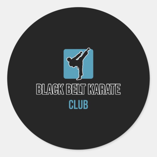 Black Belt Karate Club Ronde Sticker (Voorkant)