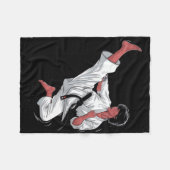 Black Belt Karate Fighter Fleece Deken (Voorkant (Horizontaal))