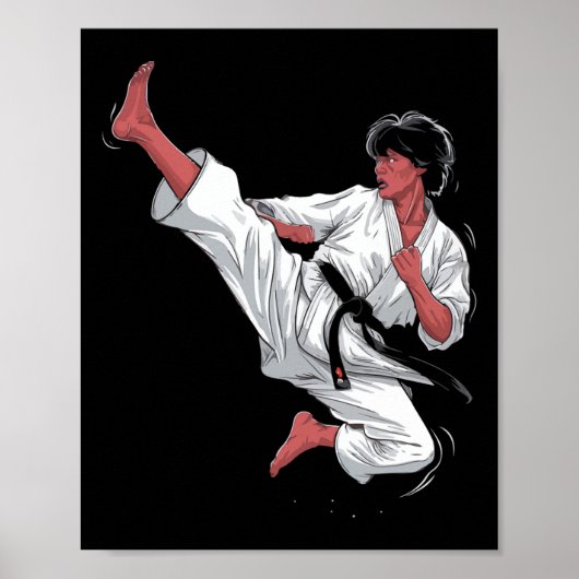 Black Belt Karate Fighter Poster (Voorkant)