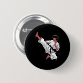 Black Belt Karate Fighter Ronde Button 5,7 Cm (Voorkant /achterkant)