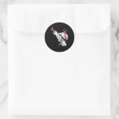 Black Belt Karate Fighter Ronde Sticker (Tas)