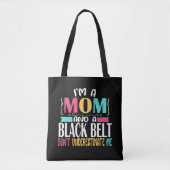 Black Belt Karate Jiu Jitsu Martial Arts Mom Tote Bag (Voorkant)