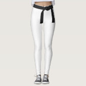 Black Belt Karate Martial Arts Wit Leggings (Voorkant)