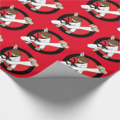 Black Belt Karate/Ninja Brunette Boy Cadeaupapier (Hoek)