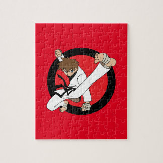 Black Belt Karate/Ninja Brunette Boy Legpuzzel