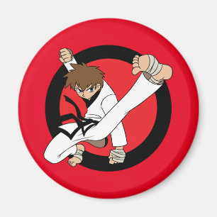 Black Belt Karate/Ninja Brunette Boy Magneet