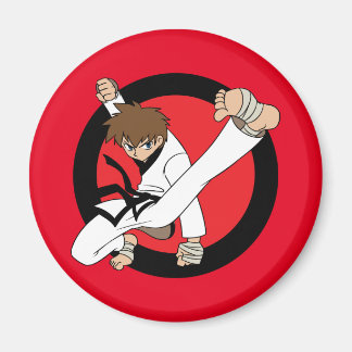 Black Belt Karate/Ninja Brunette Boy Magneet