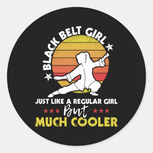 Black Belt Karate Taekwondo Mixed Mial MMA Ronde Sticker (Voorkant)