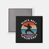 Black Belt Level Ontgrendeld Prestatie Karate Keep Magneet (Voorkant / Achterkant)