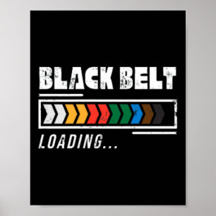 Black Belt Loading Martial Arts Karate Minimalist Poster