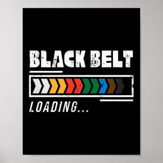 Black Belt Loading Martial Arts Karate Minimalist Poster (Voorkant)