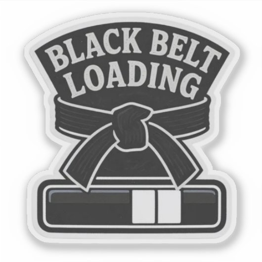 Black Belt Loading... Sticker (Voorkant)
