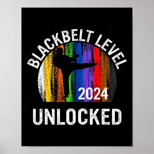 Black Belt Mannen Achievement Martial Arts Karate Poster (Voorkant)