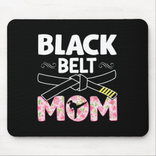 Black Belt Mom Floral Tod Taekwondo Karate Martial Muismat