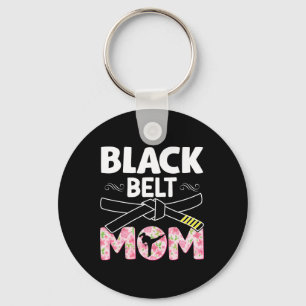 Black Belt Mom Floral Tod Taekwondo Karate Martial Sleutelhanger
