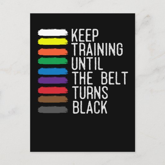 Black Belt Motivation Taekwondo Jiu Jitsu Karate Briefkaart (Voorkant)