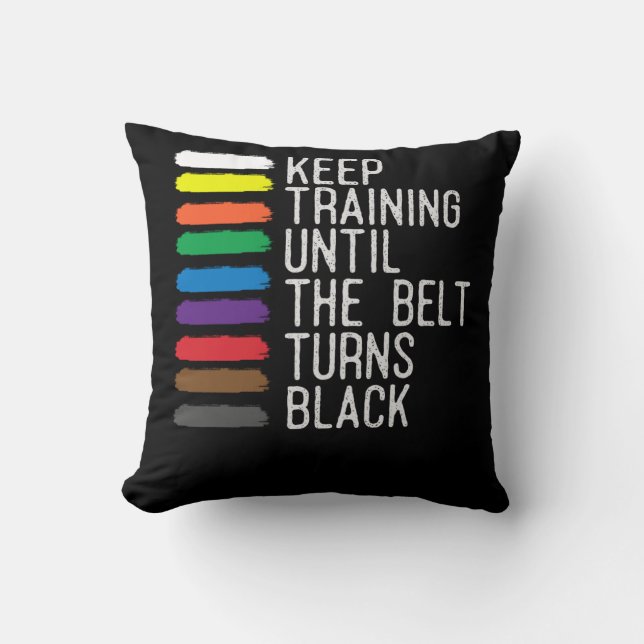 Black Belt Motivation Taekwondo Jiu Jitsu Karate Kussen (Voorkant)