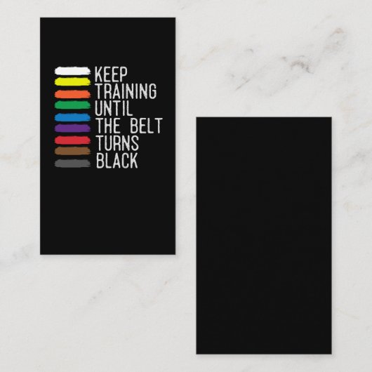 Black Belt Motivation Taekwondo Jiu Jitsu Karate Visitekaartje (Voorkant / Achterkant)