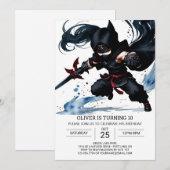 Black Belt Ninja Avontuur Verjaardag Kaart (Voorkant / Achterkant)