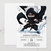 Black Belt Ninja Training Kinderen Verjaardag Kaart (Voorkant / Achterkant)