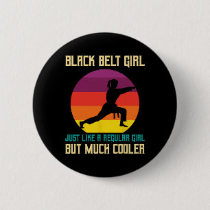 Black Belt Promotie Grappige Zwarte Belt Karate Me Ronde Button 5,7 Cm